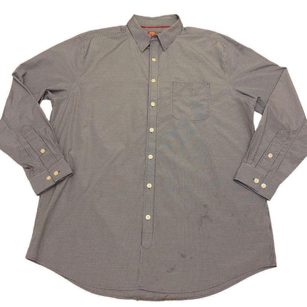 Oobe Team Style Chikfila Blue and White Check Long Sleeve Button Down Shirt Sz X